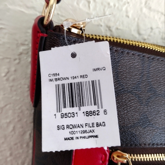 Coach Women's Mini Rowan File Top Zip Crossbody Bag in Signature Canvas C1554 - Picture 8 of 15